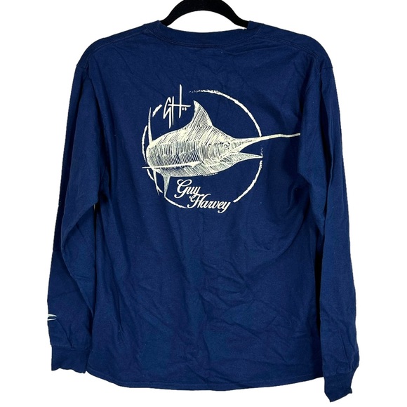 Guy Harvey Navy Long Sleeve T-Shirt - Picture 2 of 5
